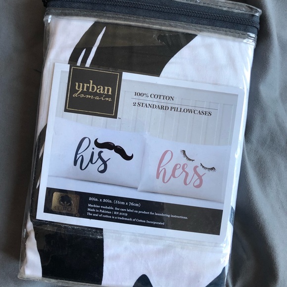 NEW His & Hers Standard Pillow Case Set - Picture 1 of 2